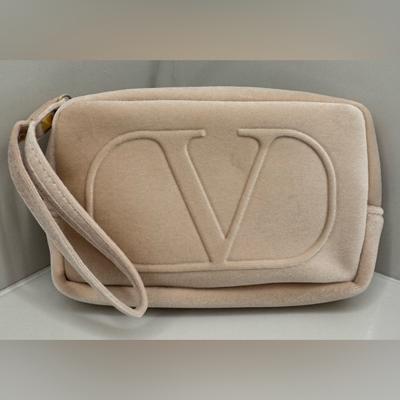Authentic Valentino Velvet Plush light Pink Large Clutch - Picture 4 of 7